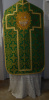 Roman Vestment Green/Gold Russian fabric with Bullion Emblem